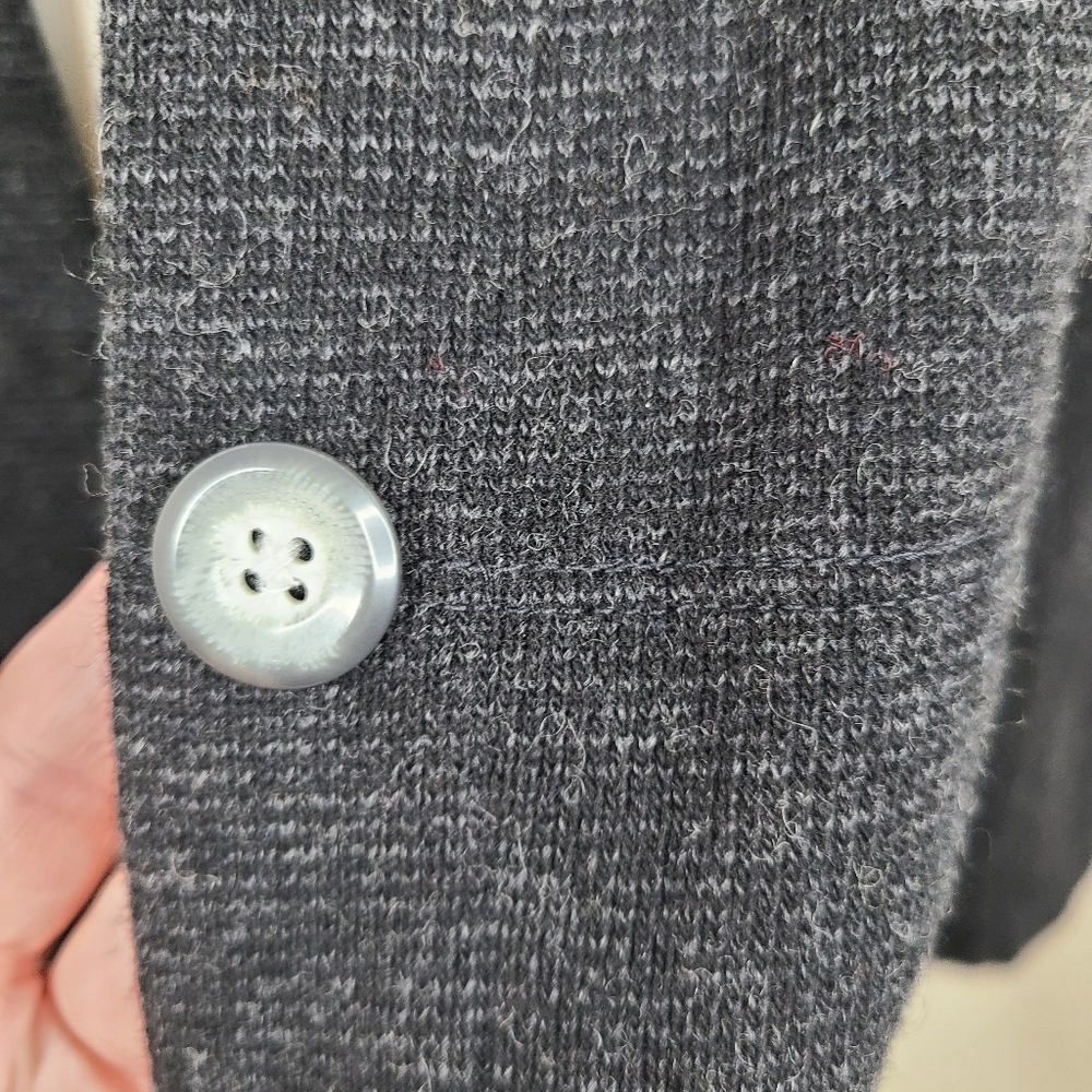 Mountain Hardwear wool blend black gray buttoned sweater cardigan Large - Picture 3 of 15